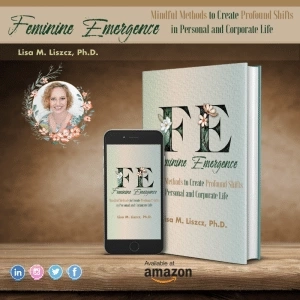 The book cover for Feminine Emergence, designed by Kim Nugent - an branding expert for entrepreneurs and authors.