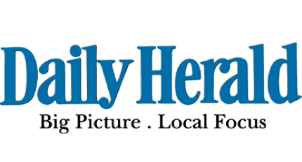 The daily herald logo with a big picture and local focus.