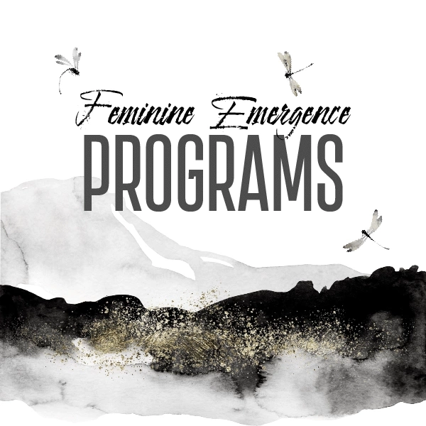 A black and white image of feminine emergency programs. A black and white image of feminine emergency programs.