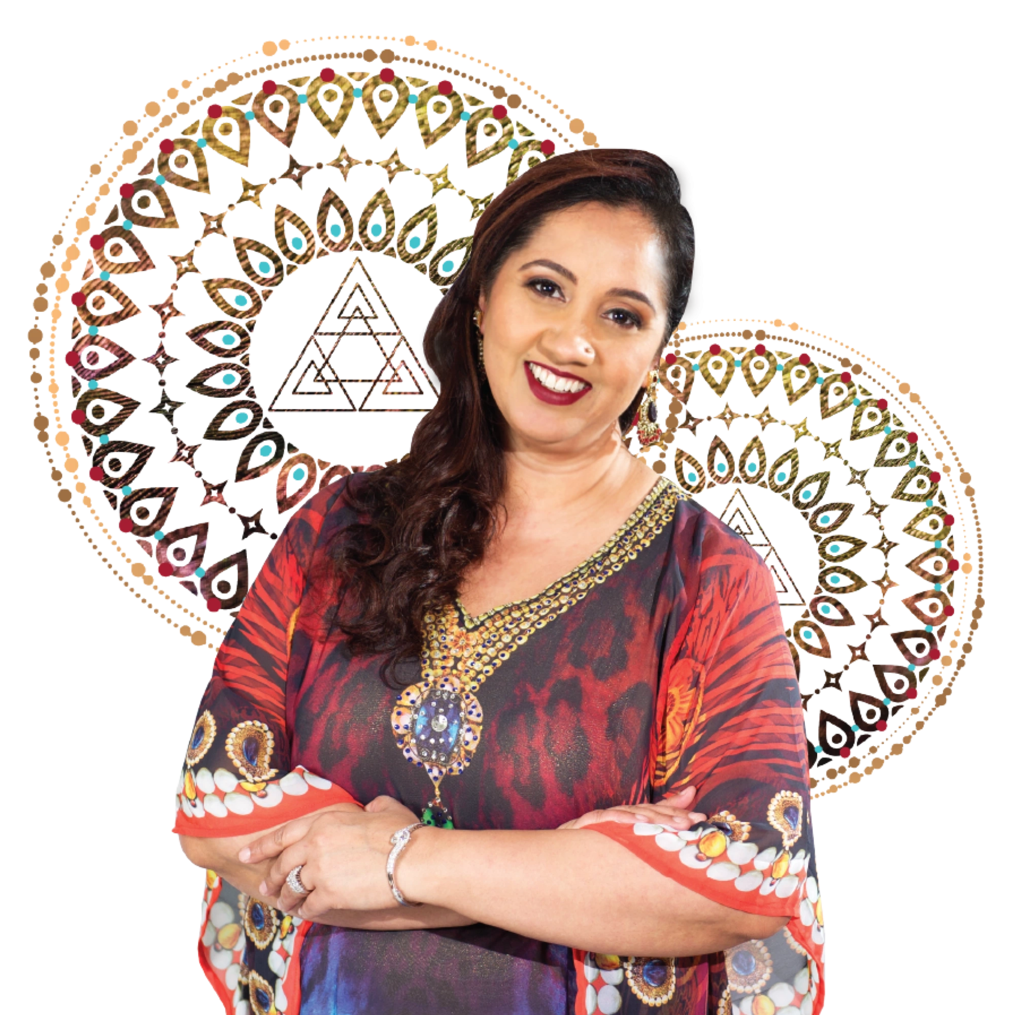 A woman in a colorful dress standing in front of a circular pattern at MoneyCode Bootcamp. A woman in a colorful dress standing in front of a circular pattern at MoneyCode Bootcamp.