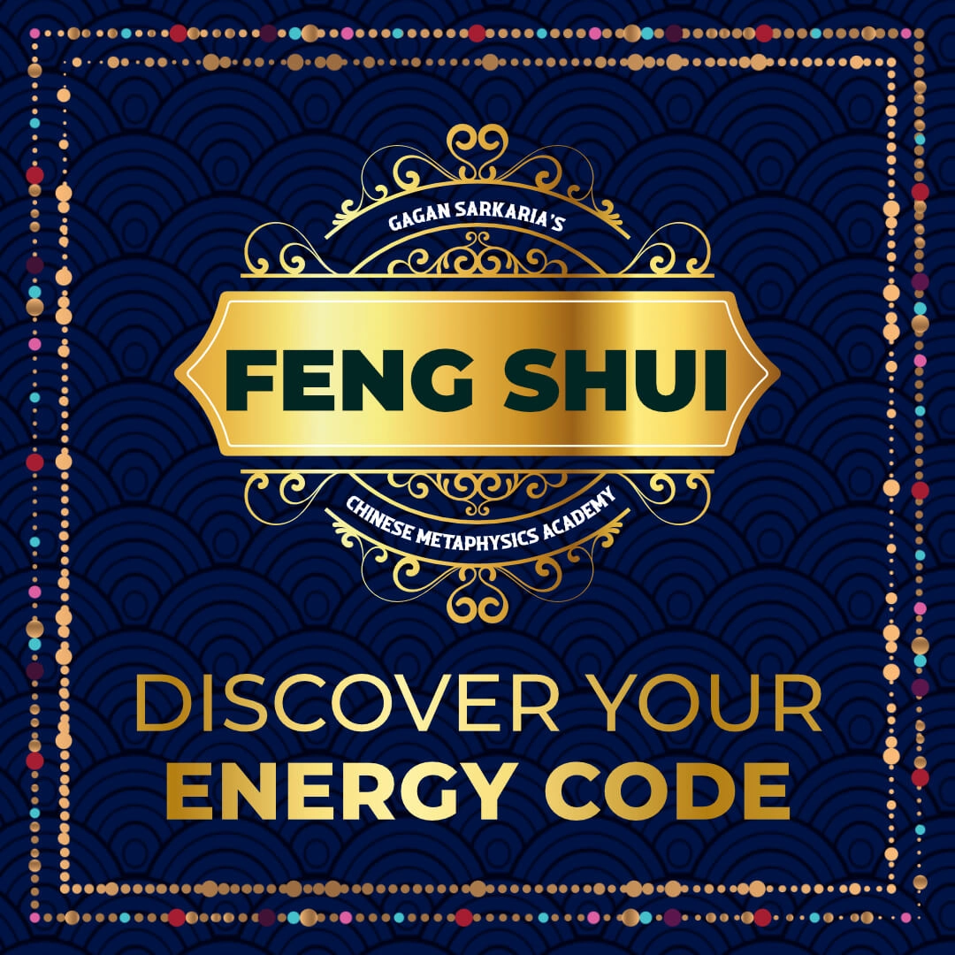 A Chinese Metaphysics Academy sign featuring blue and gold colors.