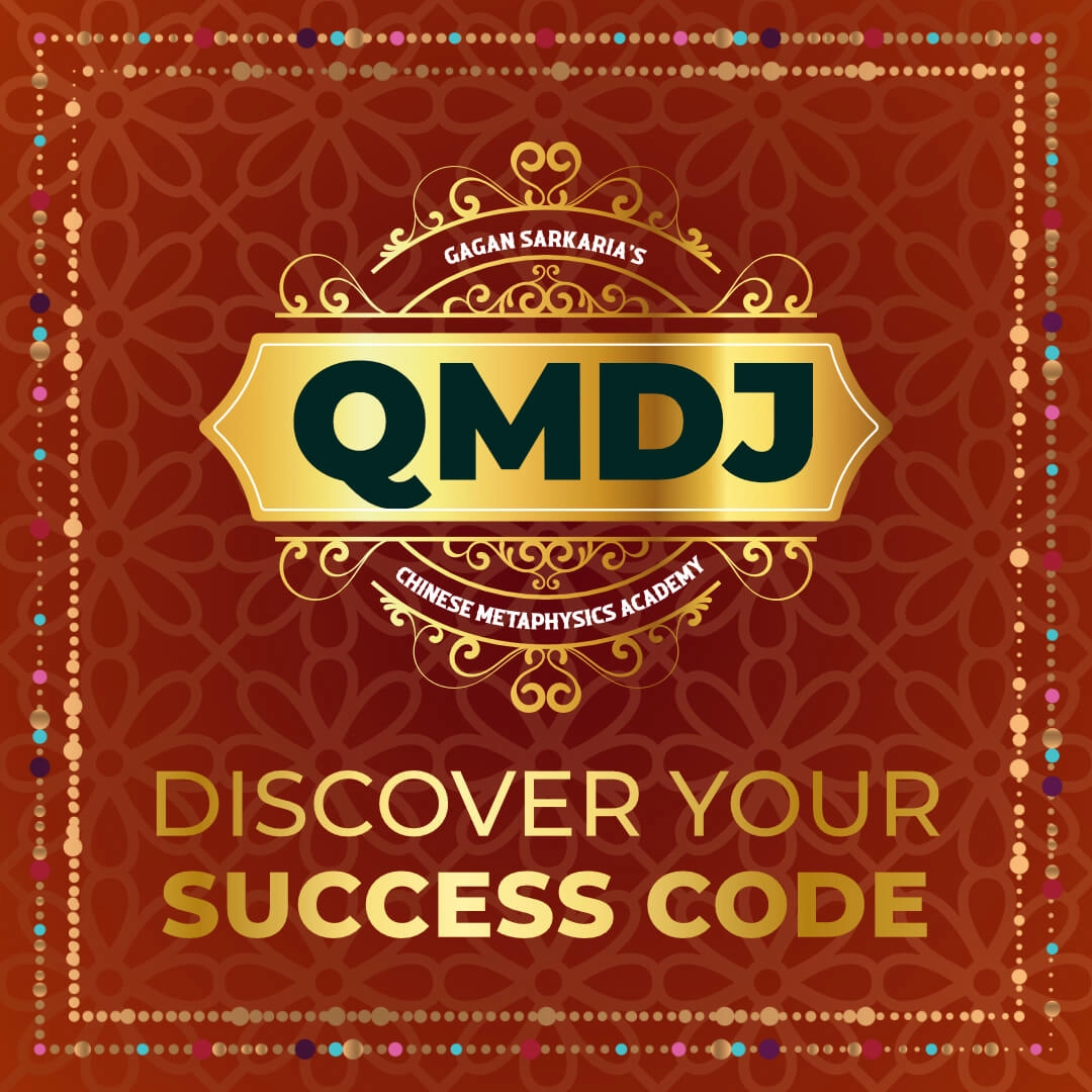 A gold and red sign advertising the Chinese Metaphysics Academy for the year 2024.