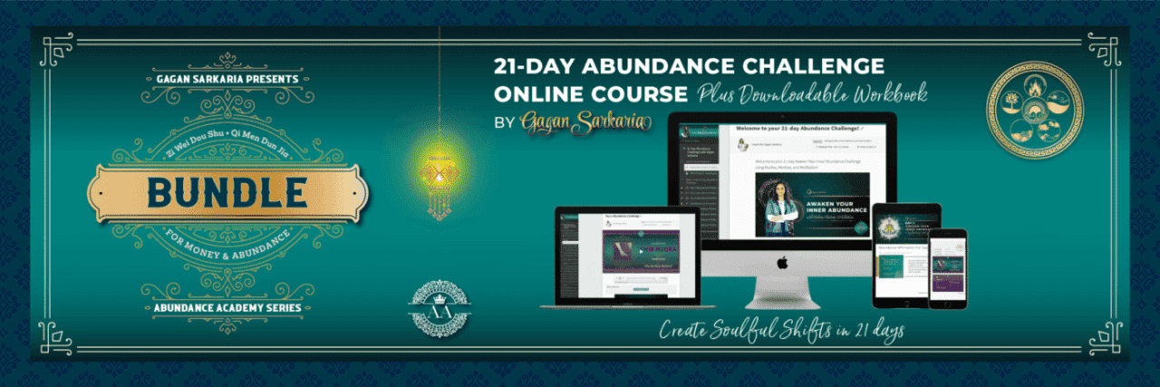 Bundle 21-day Abundance Course + Workbook_Teal Blue 2400 x 800 New 21 day abundance challenge online course bundle