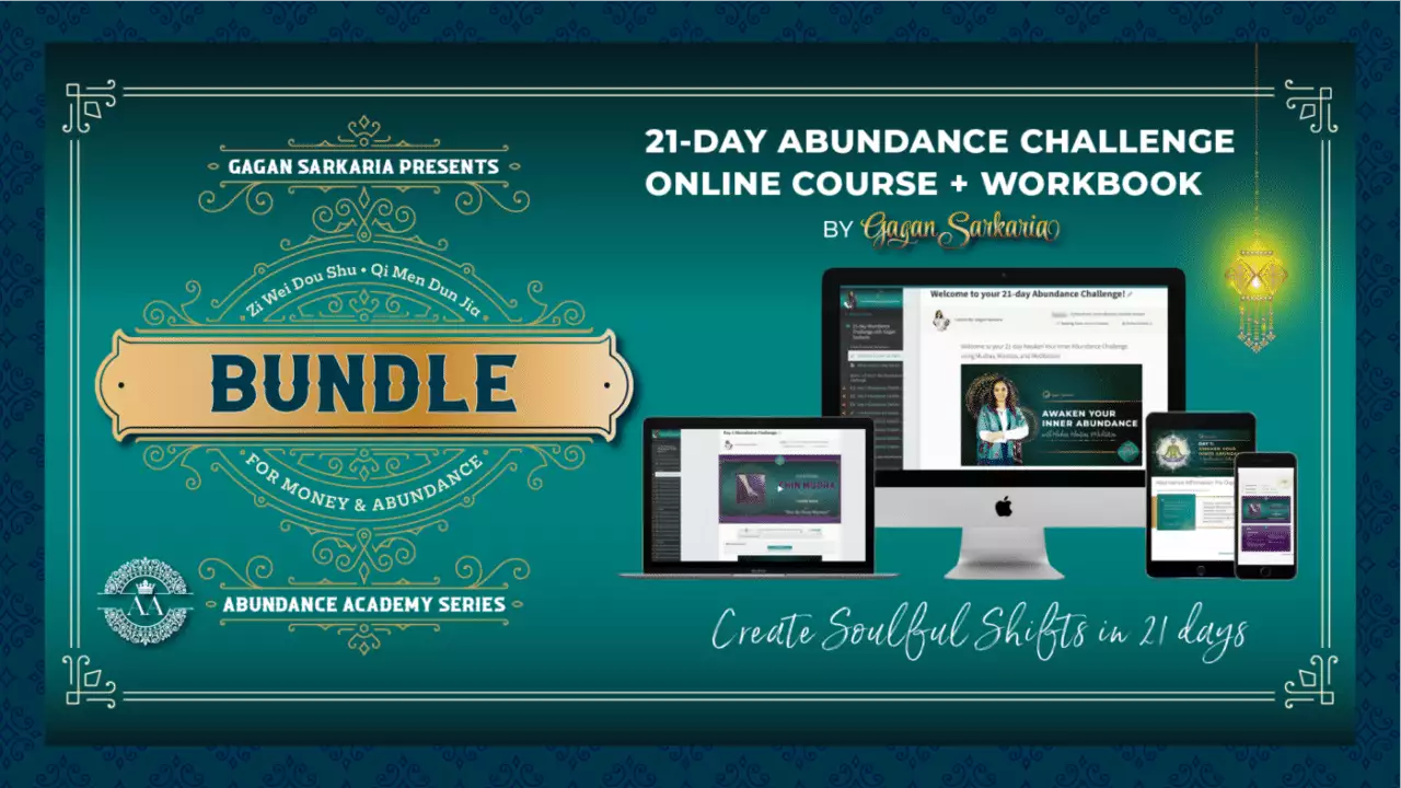 21 day abundance challenge online course with workbook bundle