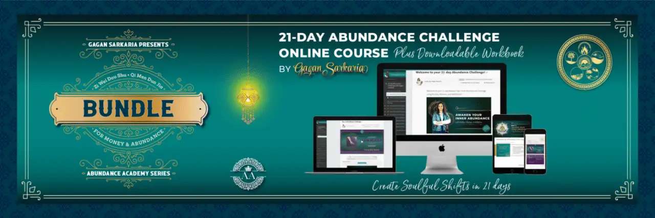 Bundle 21-day Abundance Course + Workbook_Teal Blue 2400 x 800 New 21 day abundance challenge online course bundle